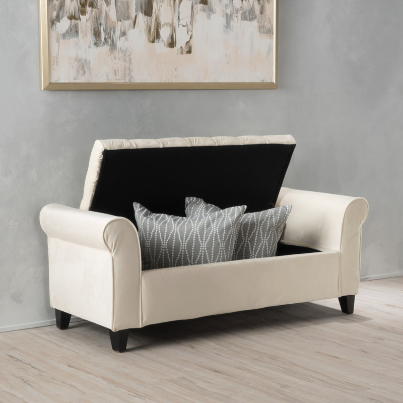 Banc style campagne moderne, 20.5 " H x 50 " L x 19.5 " D, Ivory, Ivory