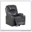 Fauteuil inclinable en cuir gris acier avec relevage électrique, massage et structure en bois robuste pour un confort et un soutien ultimes