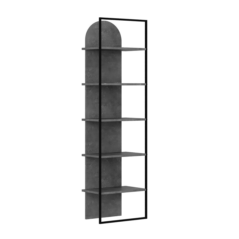 Archy Modern Bookcase 5-Tier Wall Mounted Shelf 180 cm, Retro Grey