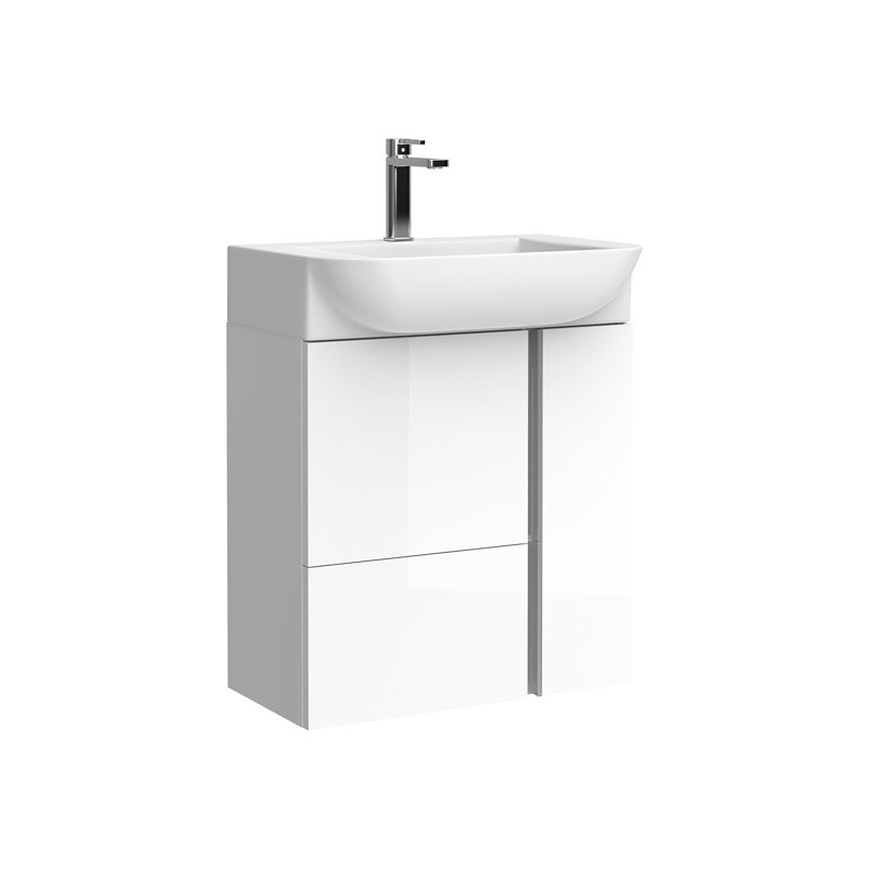 Ensemble de meuble-lavabo simple mural 22 po Camilia, Blanc lustré