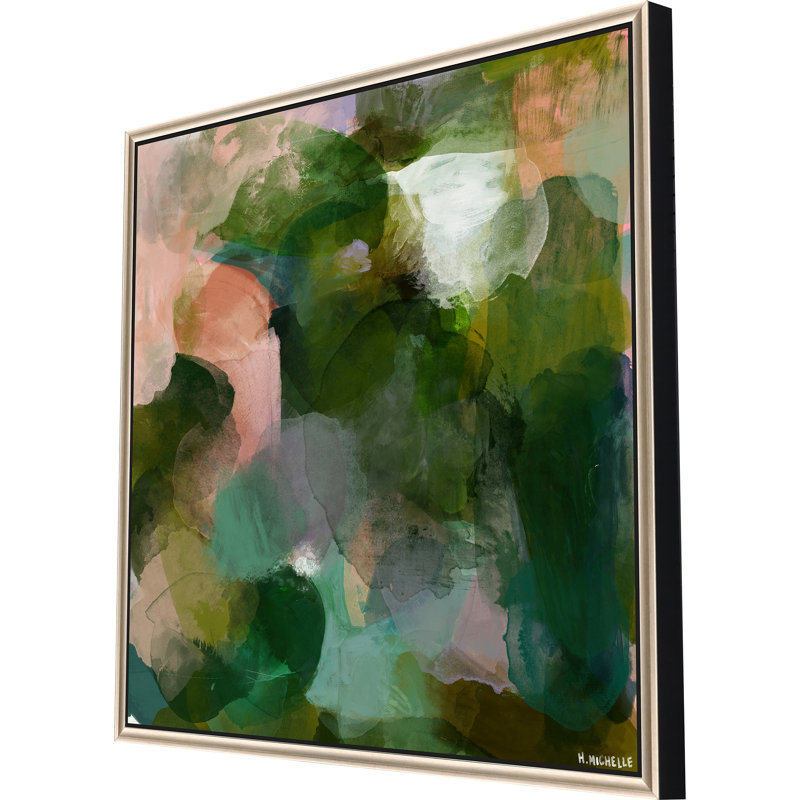 Blue Abstract Mixed Media Canvas Print with Black Frame