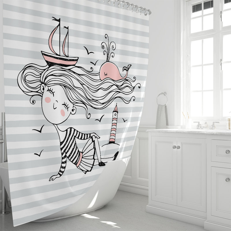Rideau de douche simple abstrait, H 72 po x l 70 po