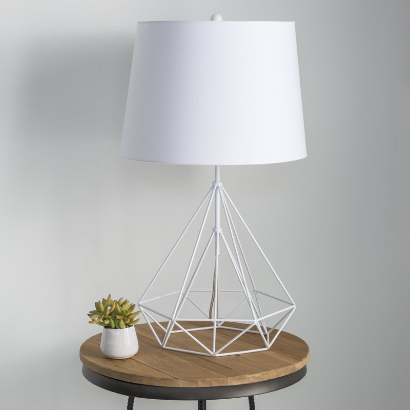 Damaire Metal Table Lamp, White