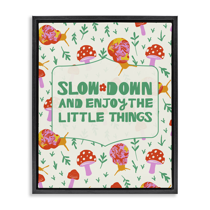 «Slow Down and Enjoy Snails», art mural sur toile flottante gris, design par Dina Riddle, H 21 po x l 17 po