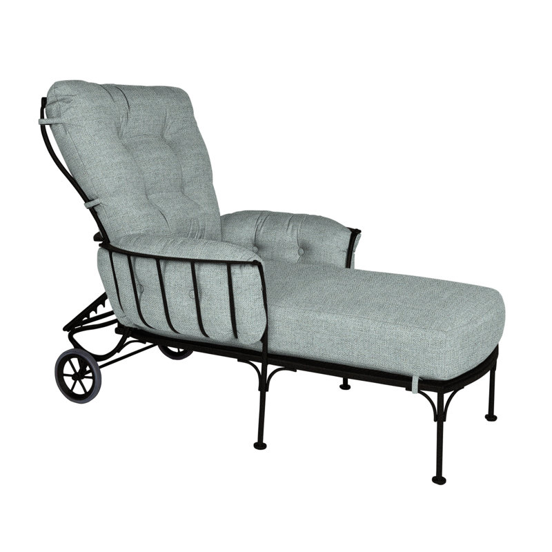 Monterra Outdoor Chaise Lounge, Carbon Black, Alcazar Redwood