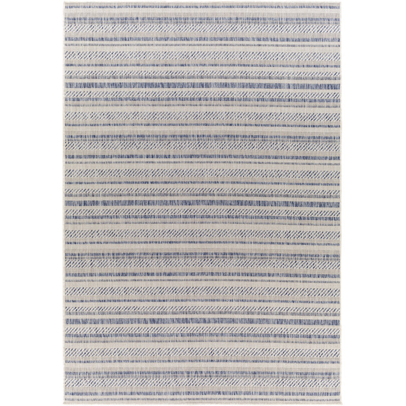 Tapis intérieur / extérieur rayé Mendota Bellino, Rectangle 7 pi 10 po x 10 pi 2 po