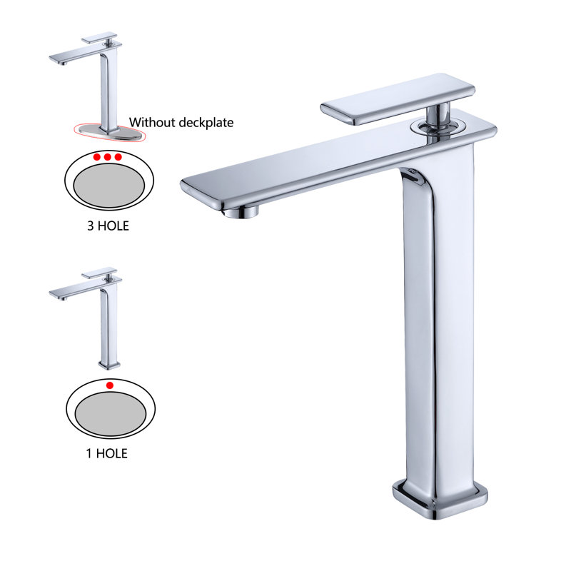 Robinet de lavabo de salle de bain à poignée simple Topcraft, Chrome chrome