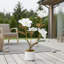 Magnolia artificiel 24 po avec pot à fleurs blanc 24 po, plante en pot Magnolia Grandiflora réaliste pour la décoration intérieure et extérieure