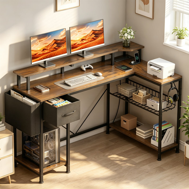 L-Shaped MDF Computer Desk