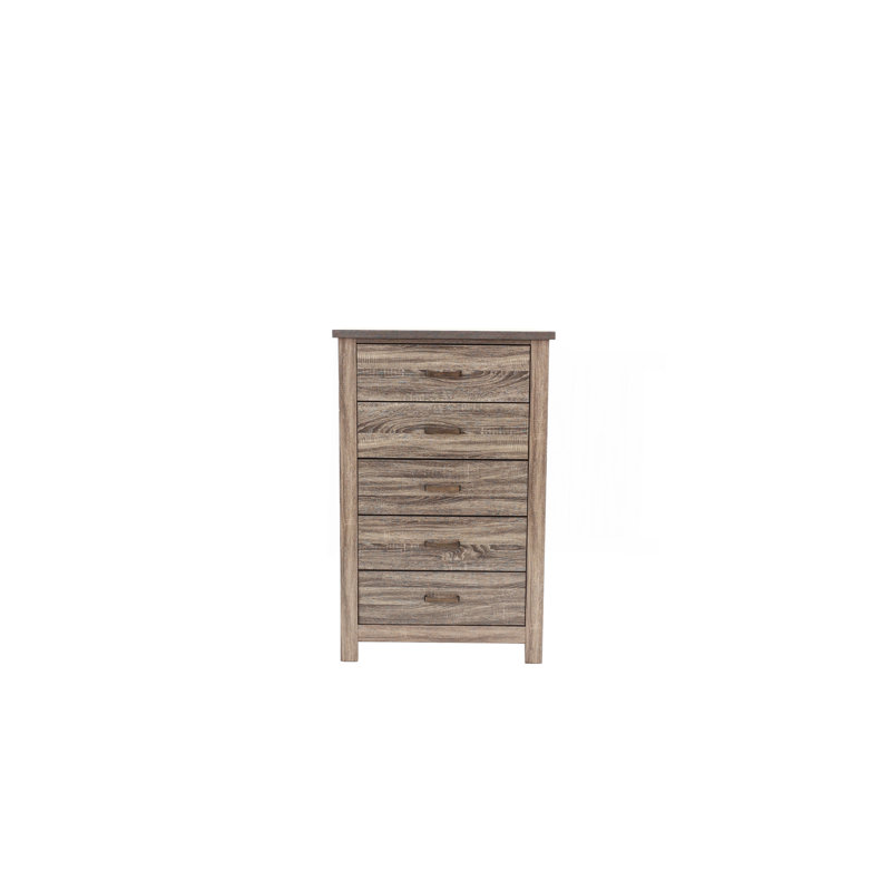 Finition naturelle en bois frappant de la commode 1 pièce avec tiroirs en chêne gris rustique / finition brune