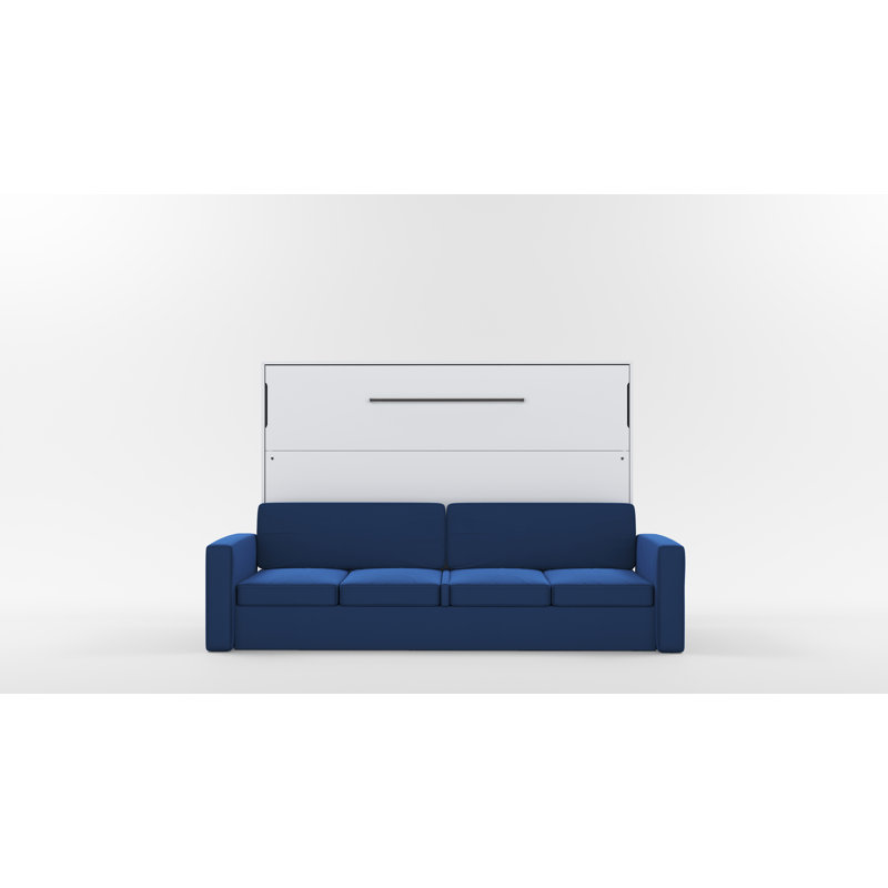 Neidelin Upholstered Bed, White/Navy