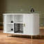 Armoire à vin 55 "avec lumières DEL et prise de courant, bar à café avec support à vin pour 12 bouteilles, buffet cannelé-1380123141