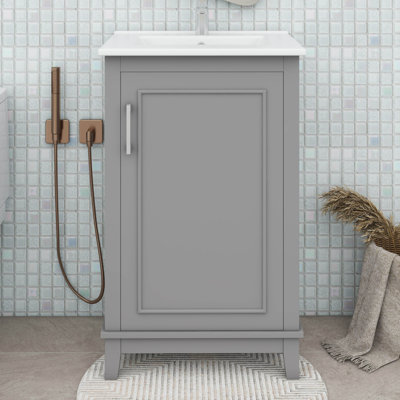 Ensemble de meuble-lavabo moderne 20 "avec lavabo en céramique et 1 armoire