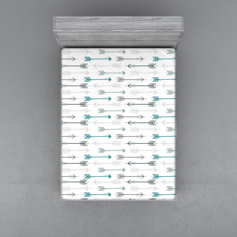 Retro Arrow Microfibre Jersey Knit Fitted Sheet, European Kingsize (160 x 200cm)