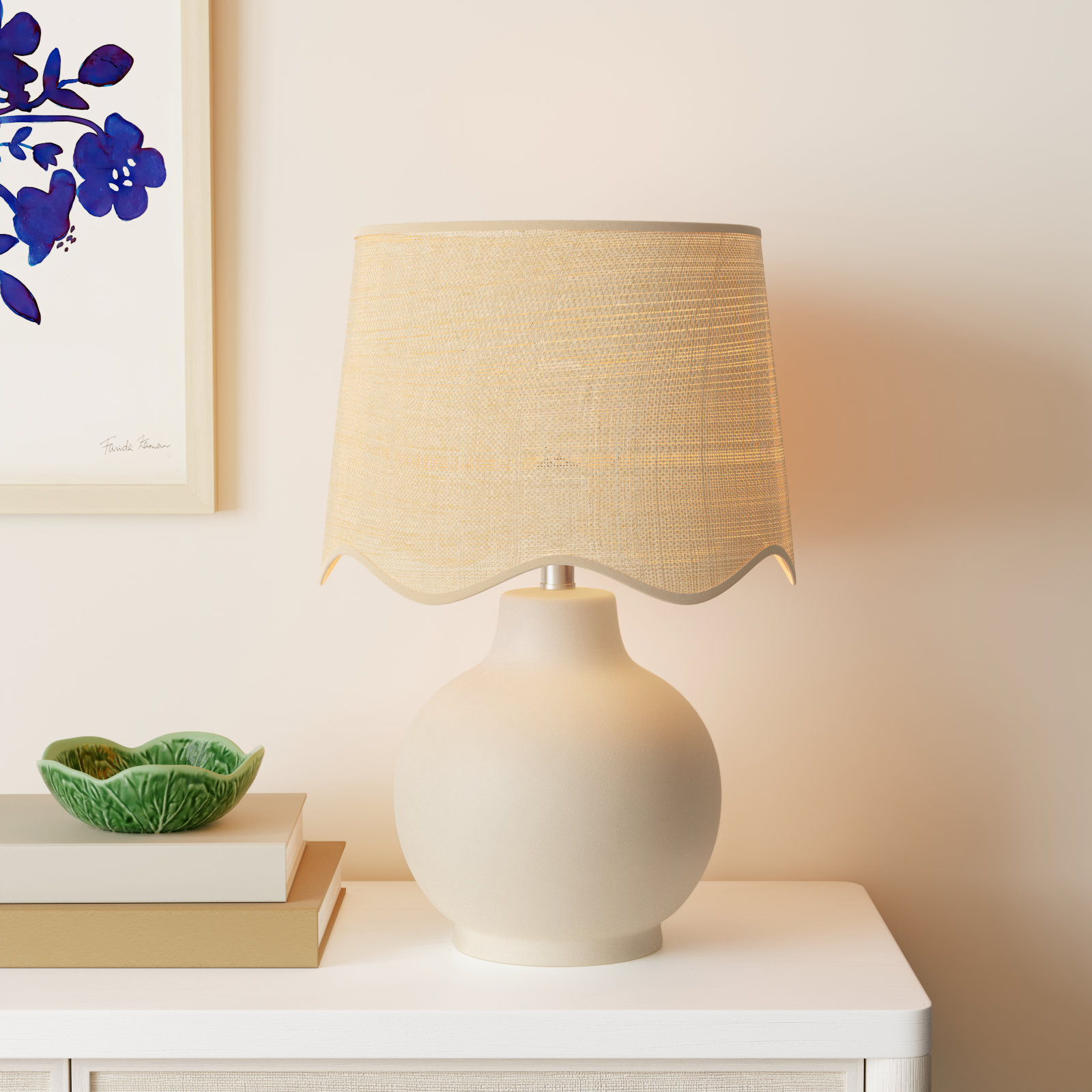 Maura Accent Table Lamp, Tan, Cream, 22"H x 15"W x 15"D
