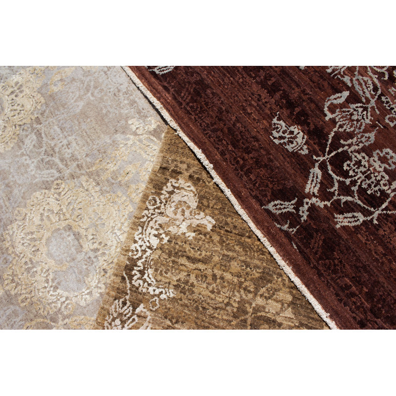 Paradise Hand Knotted Area Rug in Brown