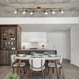 Nina 6-Light Matte Black Double Centre Swivel Track Lighting with Pivoting Track Heads