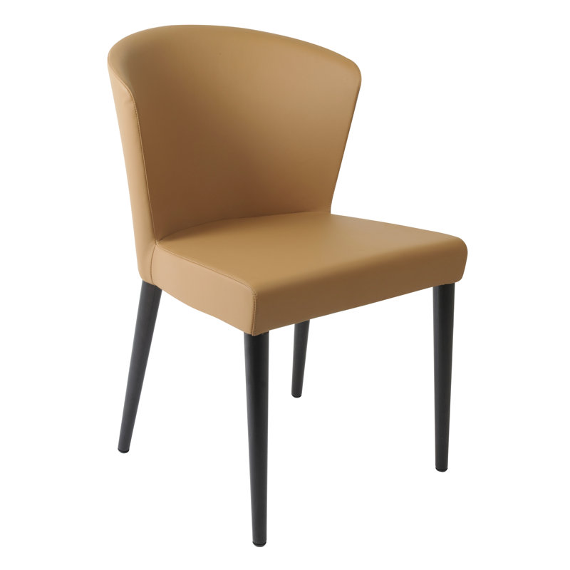 Verona Ecopelle Leather Upholstered Dining Chair, Wenge, Silver
