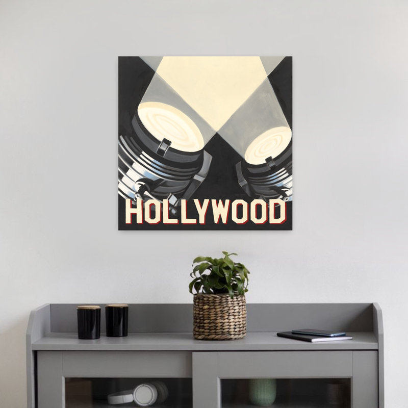 Hollywood, art abstrait contemporain, H 18 po x l 18 po