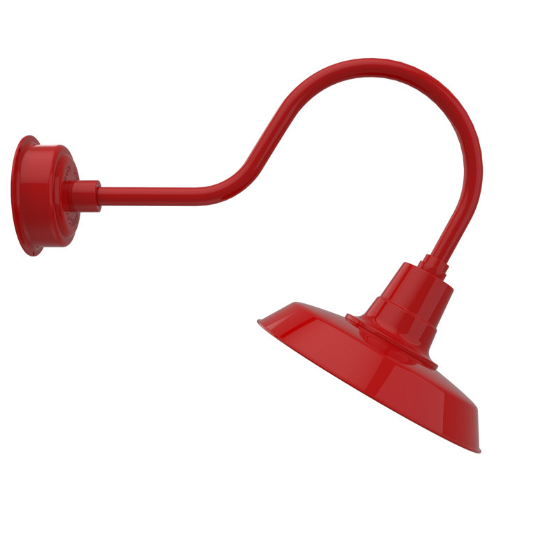 Luminaire de grange d’extérieur à del Haleigh, H 8 po x l 14 po x P 12 po, Rouge cerise