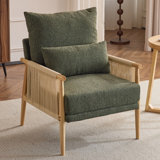 Masson Chenille Accent Chair Armchair With Pillow