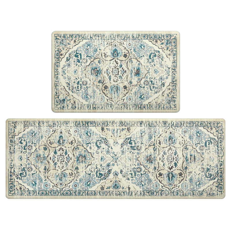 Ensemble de 2 tapis de cuisine anti-fatigue pour tapis de cuisine imperméables et antidérapants