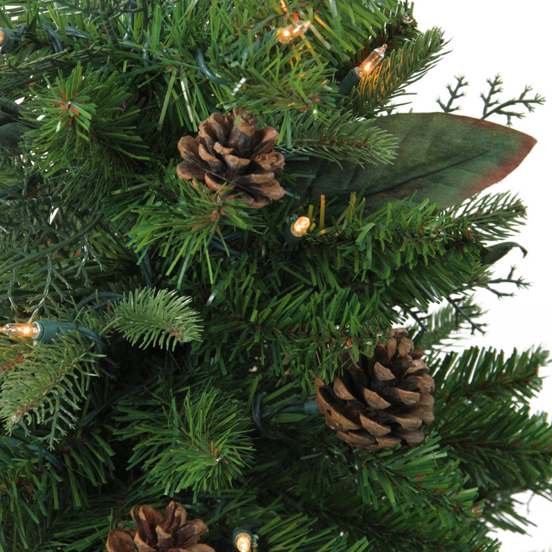 Sapin de Noël artificiel mixte pré-éclairé 2,5 'avec lumières claires