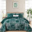 Ensemble de courtepointe 3 pièces à motif floral et motif cachemire Boho-123121608-123121609