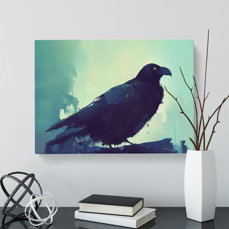 Raven Bird - Wrapped Canvas, 35cm H x 50cm W x 3cm D