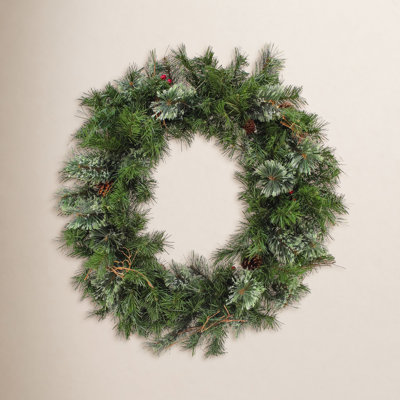 The Holiday Aisle® Glistening Pine Wreath with LED Lights