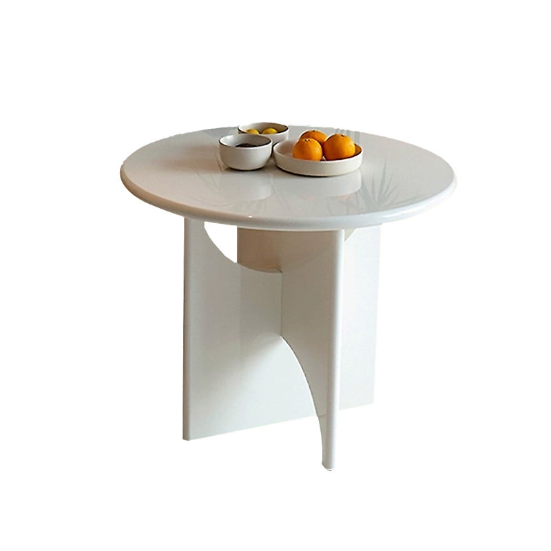 White Round Solid Wood Dining table