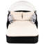 Lit de soleil réglable réglable pour l'extérieur - auvent double, PE, noir, beige-1467335991