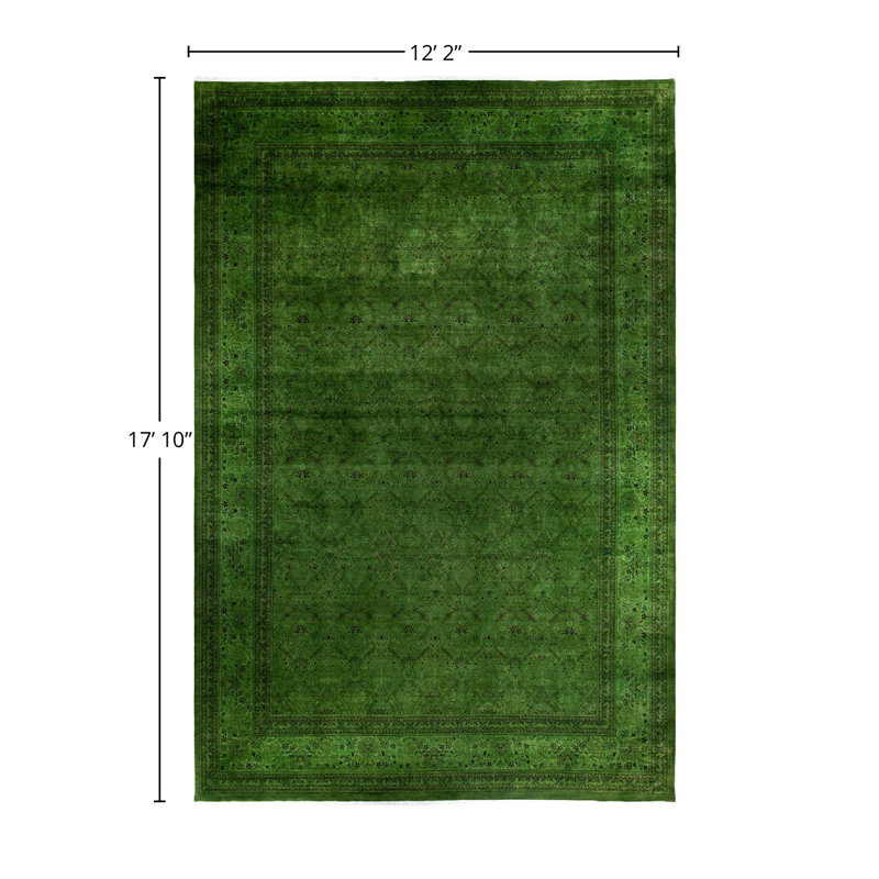 Rucker One-of-a-Kind 12' 2" X 17' 10" New Age Rectangular Wool Area Rug Green