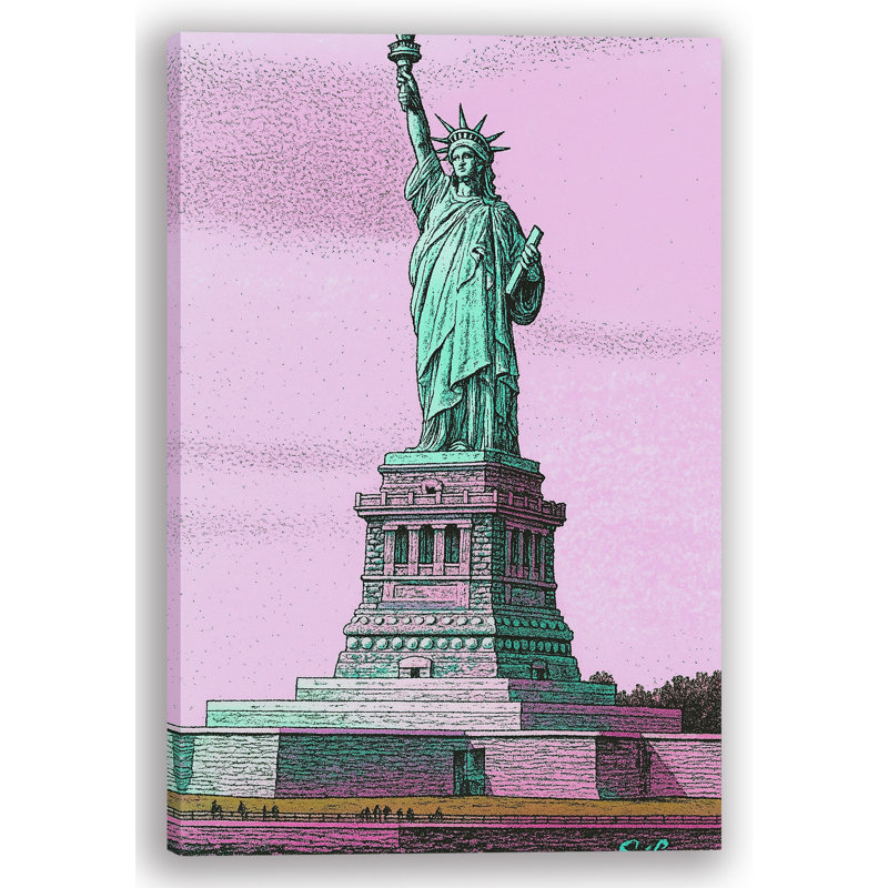 Art mural sur toile Liberty in Bloom - Pop Art Statue of Liberty, H 24 po x l 16 po