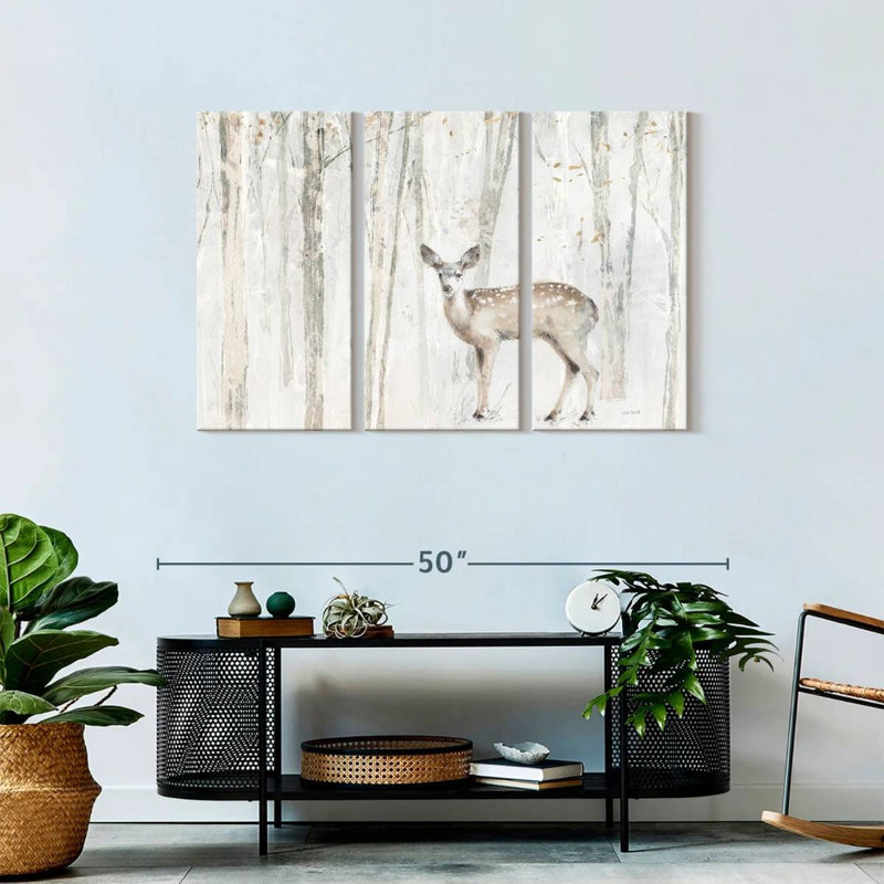 «A Woodland Walk VII», 3 pièces sur toile, H 28 po x l 45 po x P 1,25 po