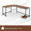 L-Shaped Metal Base Computer Desk