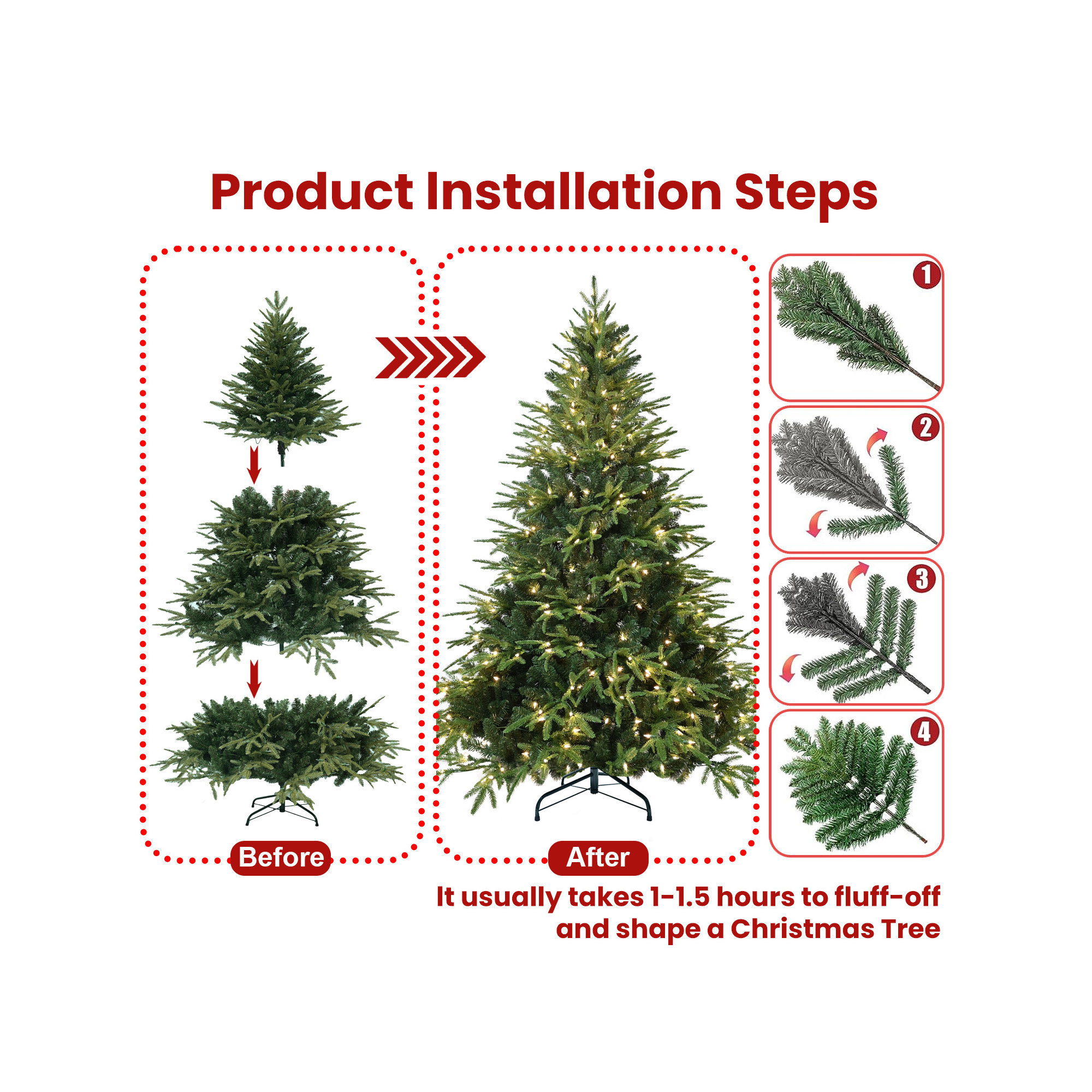 Christmas Tree With Stand Included, 6.5' H
