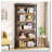 70.8" 6-Tier Industrial Brown & Black Bookshelf For Living Room, Office, Bedroom