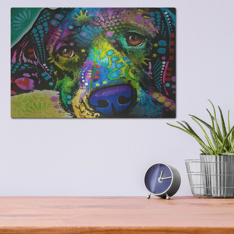 Art mural luxueux «That Happy Place» par Dean Russo Studios, art mural en métal, H 12 po x l 16 po