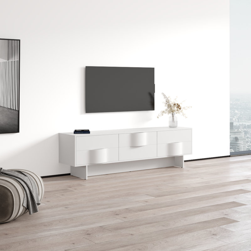 Meuble télé 70,9 po Wave, Blanc