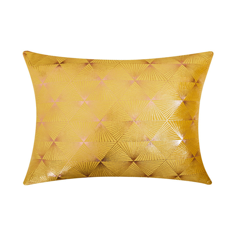 Jeté en velours Tieme, Housse de coussin seulement - sans insert, Jaune