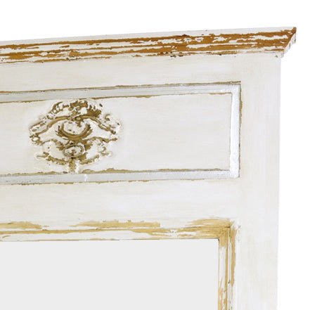 Grayson Flat Solid Wood Wall Mirror, Soft French Gray/Silver Accent