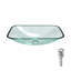 Lavabo vasque de salle de bain, lavabo rectangulaire avec bonde escamotable pour salle de bain