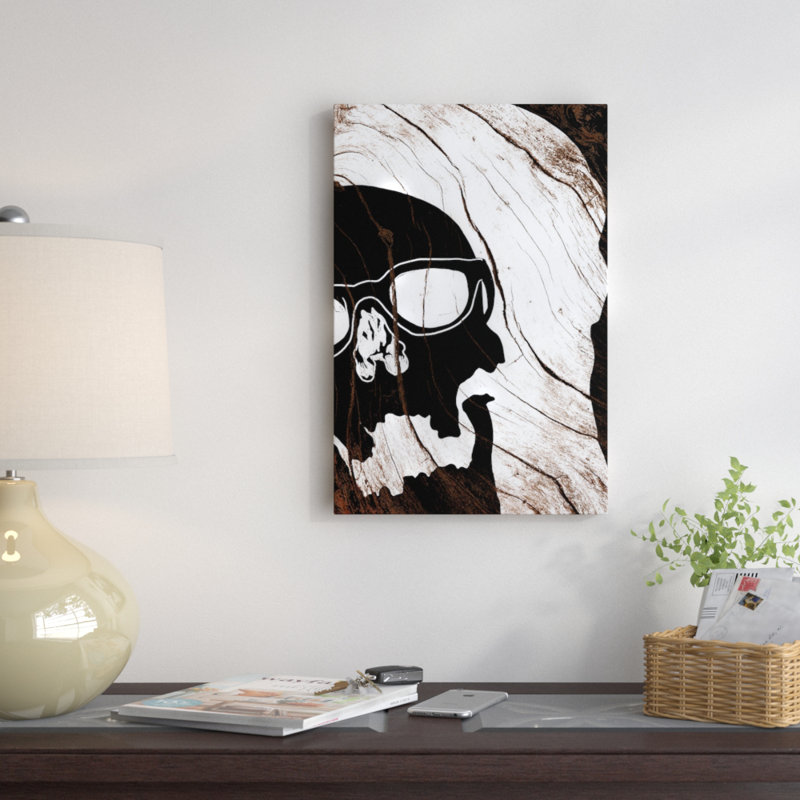 « hipster crâne », impression sur toile tendue, H 12 po x l 8 po x P 0,75 po