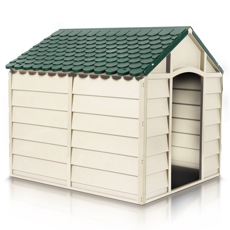 Niche pour chien Augie, H 27 po x l 27,9 po x P 28 po, Beige et vert