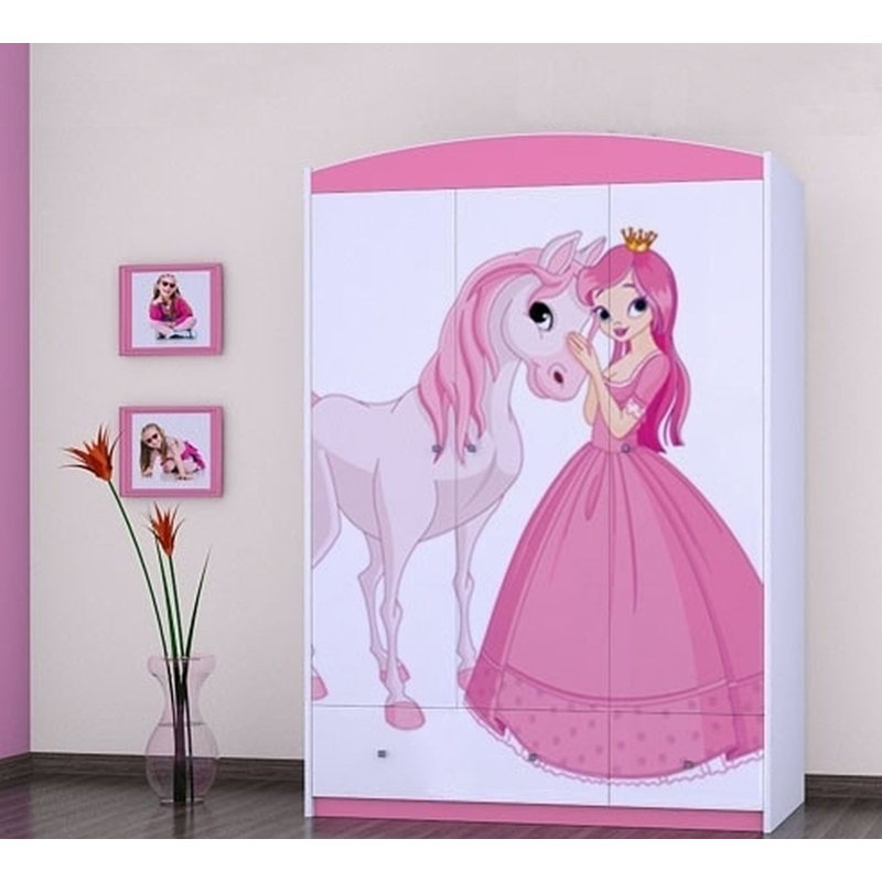 Remmington 3 Door Wardrobe, Pink