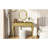 Stylish Gold Oval Mirror Vanity Desk With 3 Storage Drawers,  For Jewelry Storage, Construction Drawers And Makeup, Luxury Console Living Room, Wood Legs-1247330129