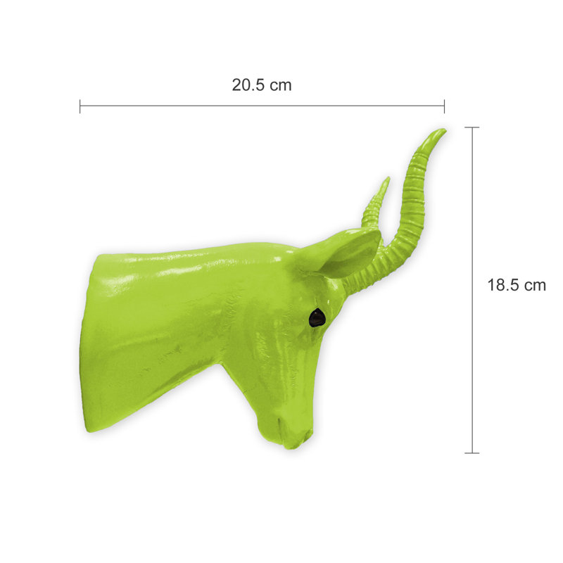 Sykes Animal Coat Wall Hook - Antelope - Amber, Green
