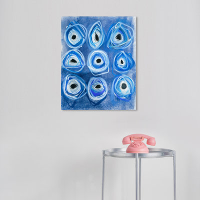Perles de mauvais œil sur toile
