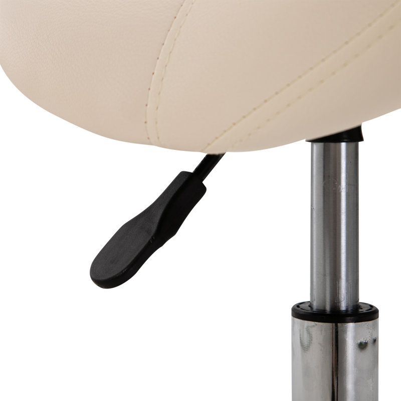 Gallardo Adjustable Height Lab Stool with Wheels, Cream